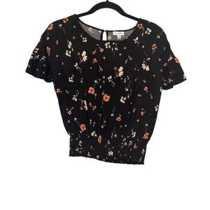 Love‎ Fire Floral Blouse Black